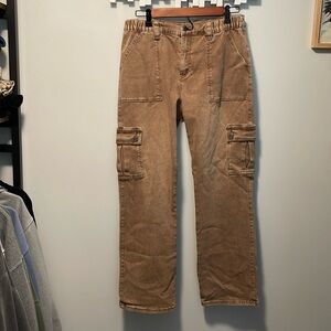 Toffee colored cargo denim jeans size XL.